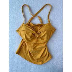 Athleta Twister Swim Tankini Top Size 34 B/C Yellow Adjustable Strap